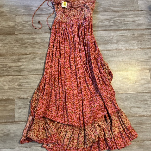 Free People One I Love Dress XS NWT Caramel Combo Floral Boho - Picture 6 of 6
